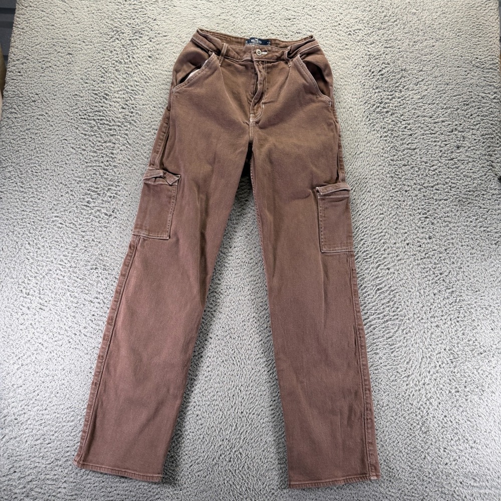 Vintage Hollister Jeans Womens 3 Brown‎ Cotton Denim Straight Baggy Dad Stretch